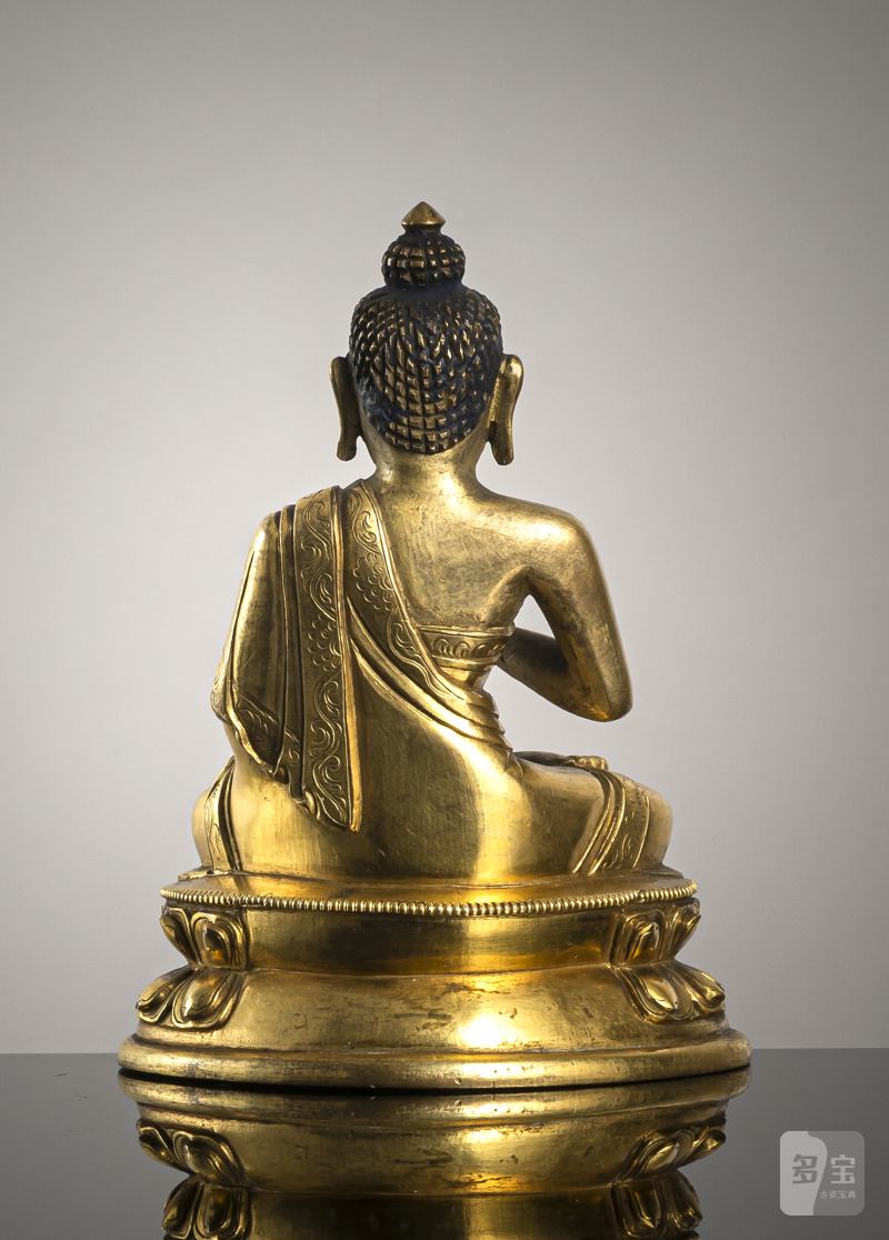 A PART-GILT BRONZE FIGURE OF BUDDHA SHAKYAMUNI - 图2